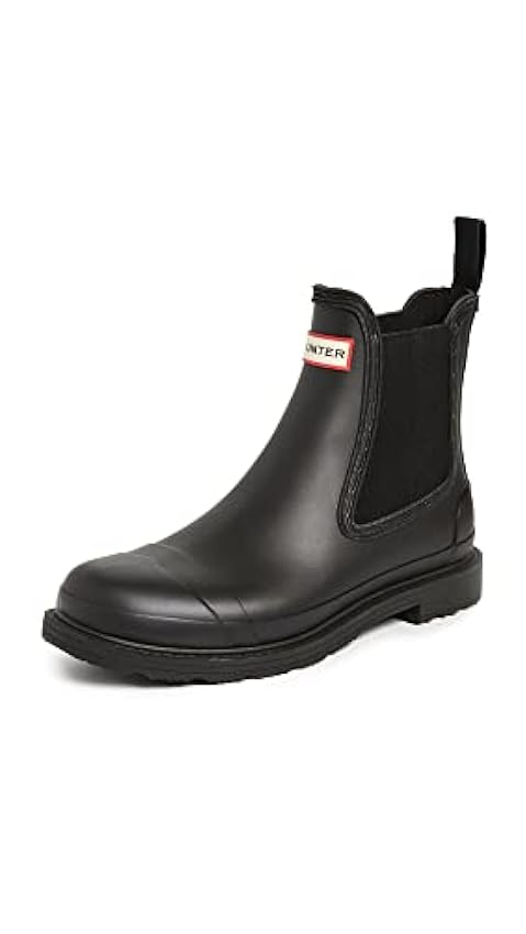 HUNTER Commando Chelsea Boot for Men - Waterproof, Matte Finish, and Rubber Outsole Shoes - Black 11 M VMvVOvBH