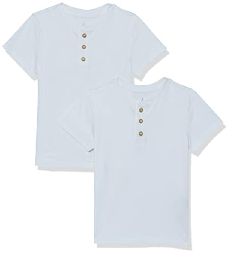 Essentials Camiseta Henley Holgada de Manga Corta de algodón orgánico (Anteriormente Aware) Niño, Pack de 2 Oa1D7CbK