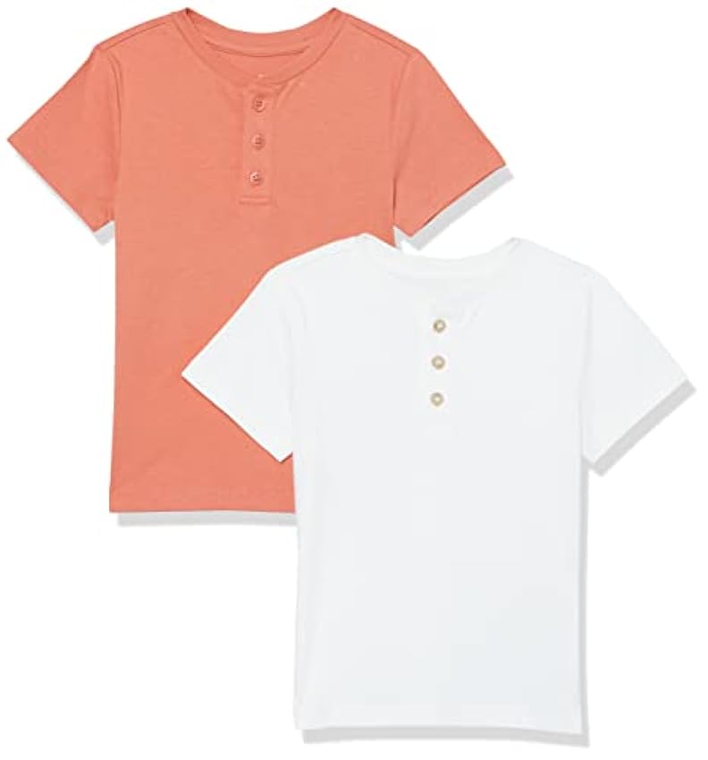 Essentials Camiseta Henley Holgada de Manga Corta de algodón orgánico (Anteriormente Aware) Niño, Pack de 2 Oa1D7CbK