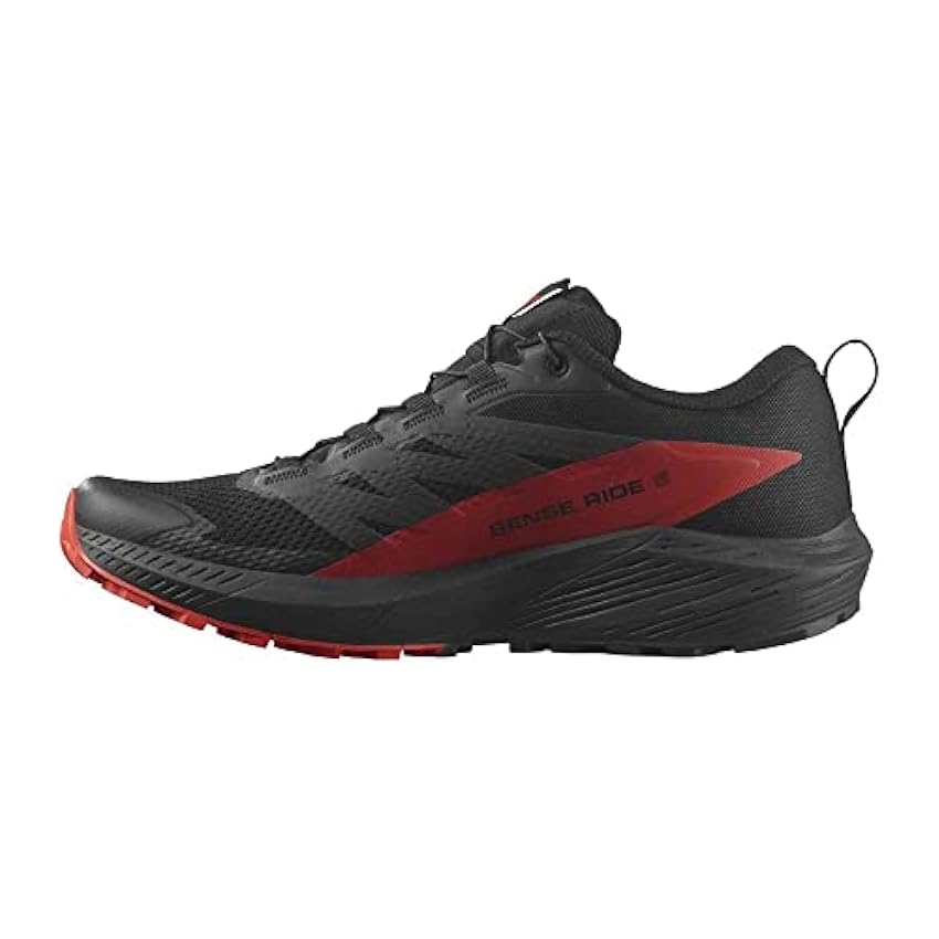 SALOMON Shoes Sense Ride 5, Zapatillas de Trail Running Hombre, Black Fiery Red Black, 44 2/3 EU mE5PoIxs
