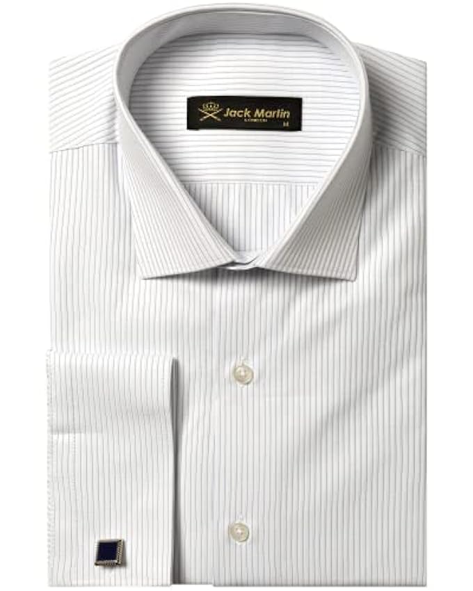 Jack Martin - Camisa a rayas con gemelos - Camisa de negocios de corte estrecho para hombre xu2a6OCQ