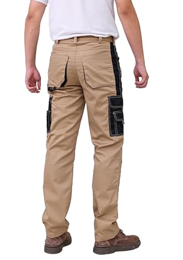 WORK IDEA Pantalones de trabajo para hombre - Pantalones de camuflaje Pantalones cargo para hombre con bolsillos internos en las rodillas puxV6Pha