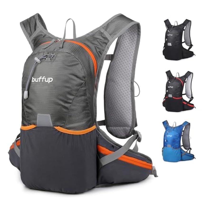 buffup® Pequeña mochila multifuncional para deportes al aire libre: senderismo, ciclismo, montaña, esquí y camping (Gris) lhsnFTs1