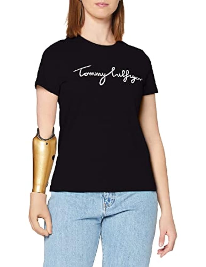 Tommy Hilfiger Camiseta para Mujer Heritage Crew Neck Graphic Tee con Cuello Redondo L1DWYMEK