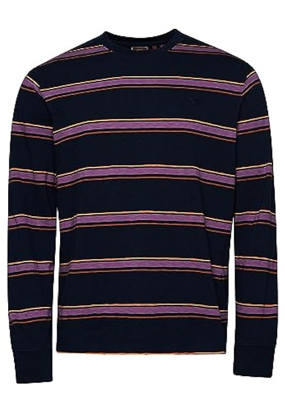 Superdry Vintage Textured Stripe LS Top Camisa para Hombre 3frL3w0C