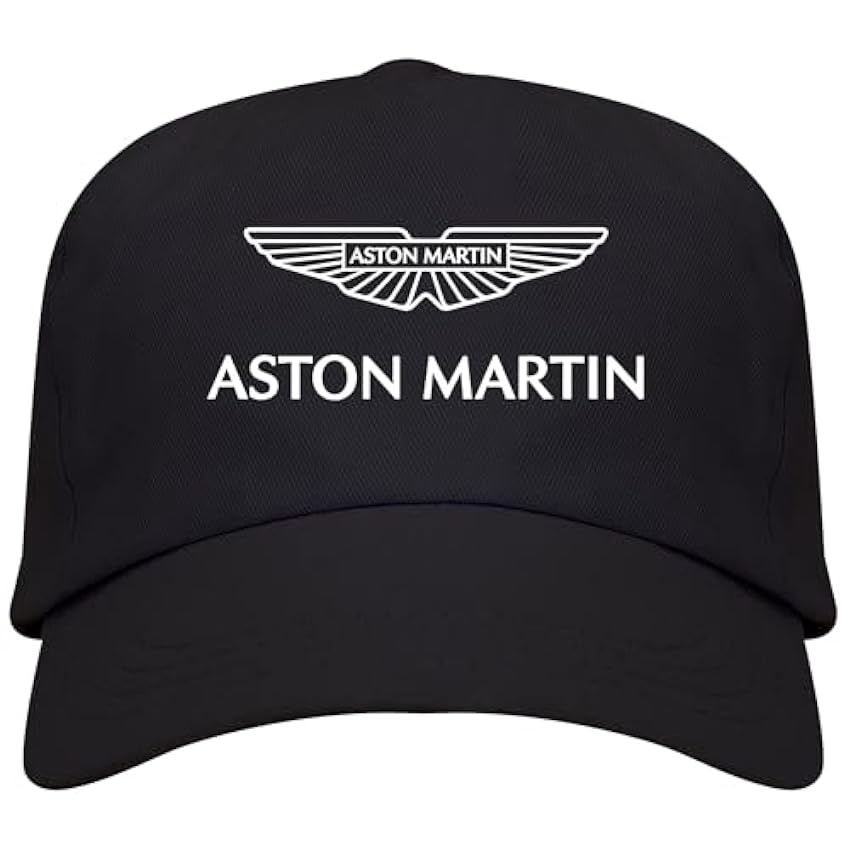 Gorra Negra con Logotipo de Aston Martin Hombre 5 Panel