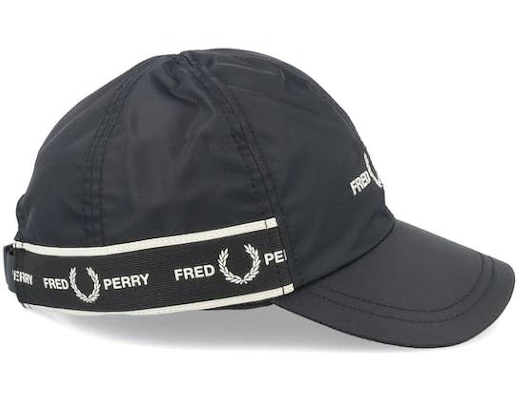 Fred Perry Gorra de béisbol con cinta de marca, talla única, color negro, Negro, Taille unique KG98i9Sw