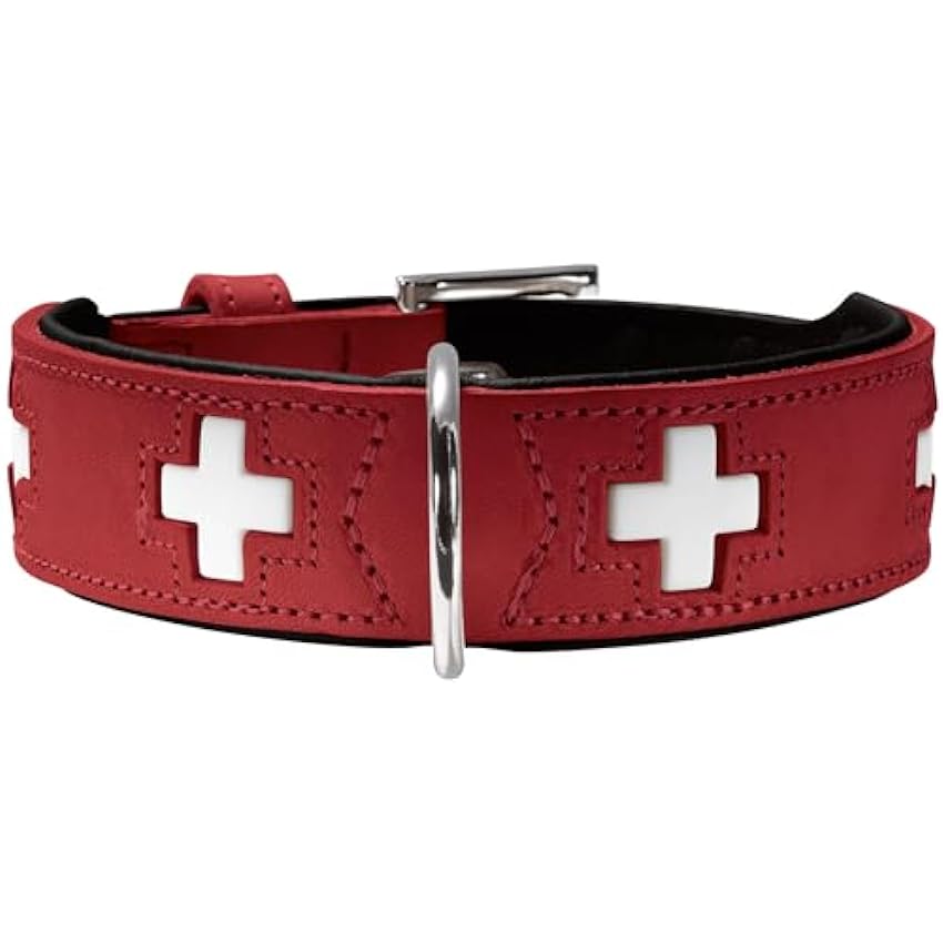 Collar de perro HUNTER Suiza, cuero, 65, rojo / negro c
