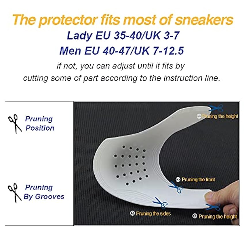 CuteHome Escudo de Zapatos, Protector Contra Las Arrugas De Las Zapatillas,Prevención de arrugas en la puntera，EU40-46 (hombres)/35-40 (mujeres) MQUrcpgc